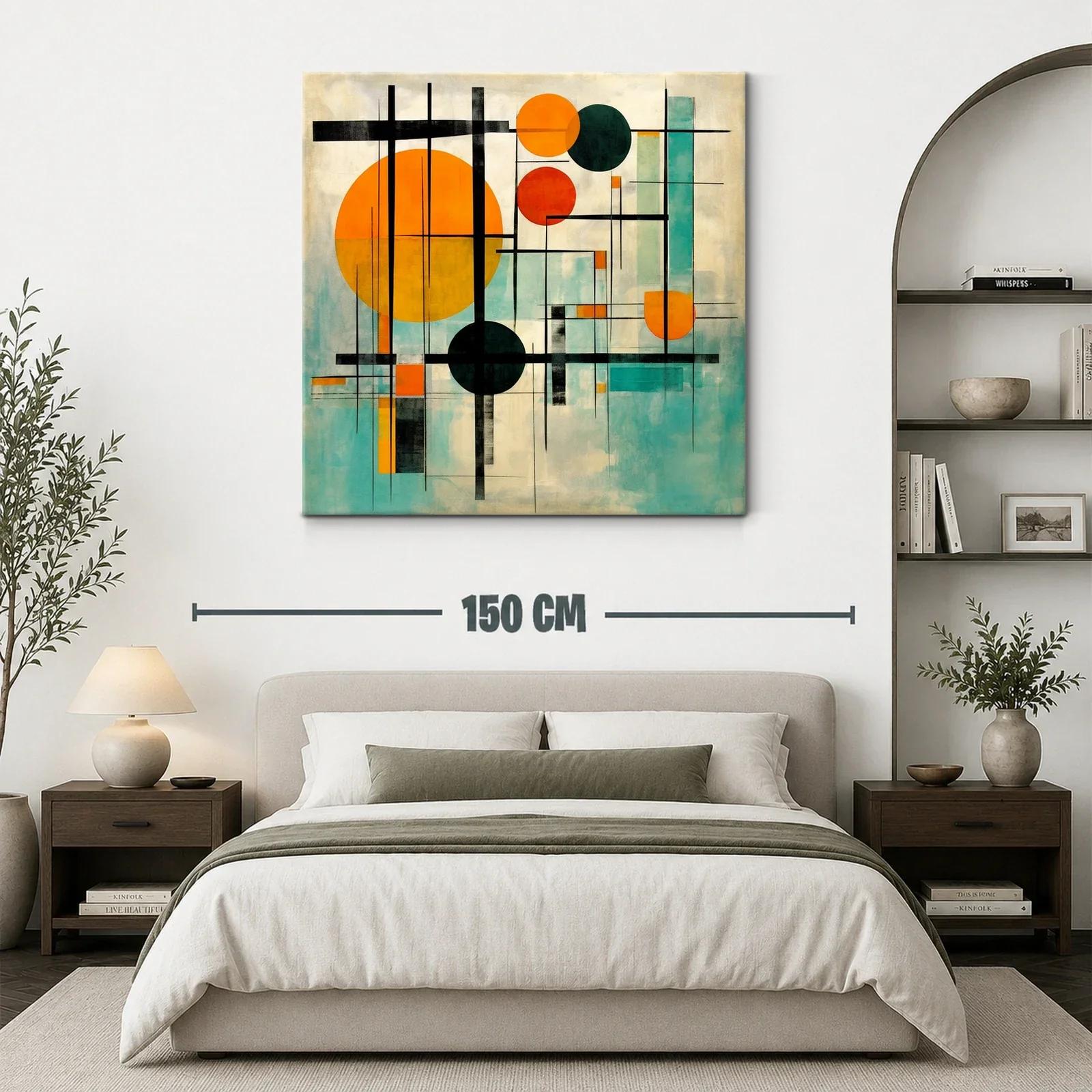 Composición geométrica moderna con tonos cálidos y fríos — miniatura 3