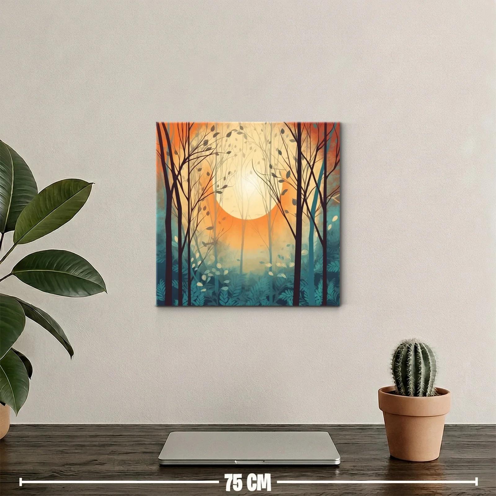 Bosque al amanecer con atmósfera cálida y serena — miniatura 2
