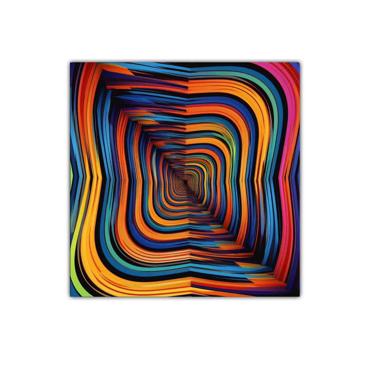 Cuadro decorativo abstracto con vibrantes formas onduladas — imagen principal
