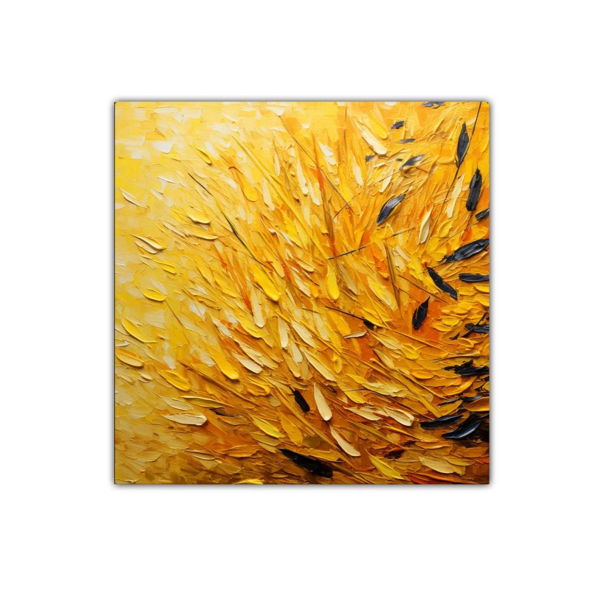 Cuadro vibrante con textura en tonos amarillos y negros — imagen principal