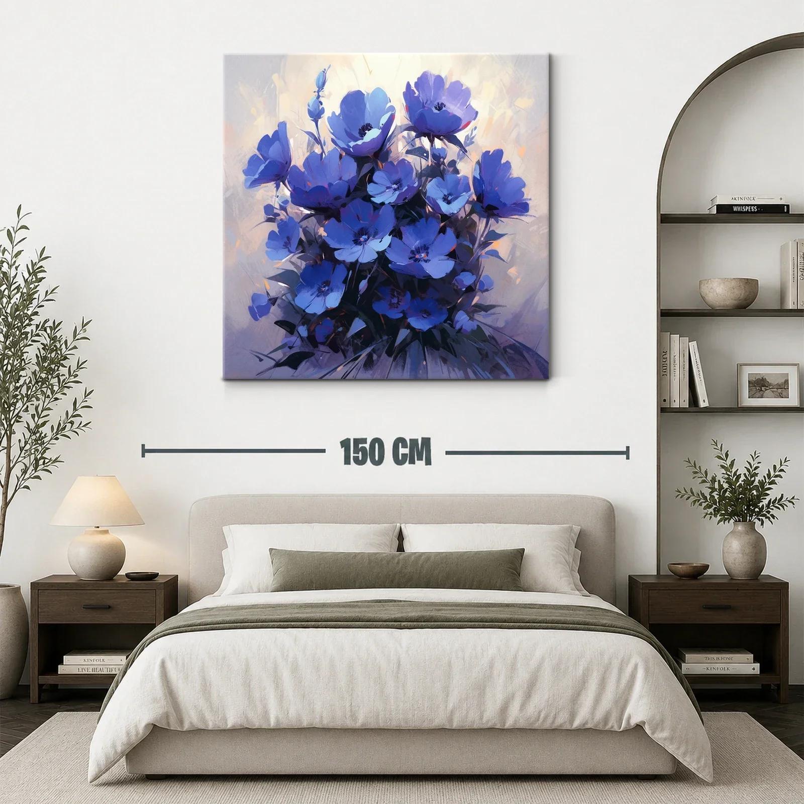 Ramo de flores azules con fondo suave y delicado — miniatura 3
