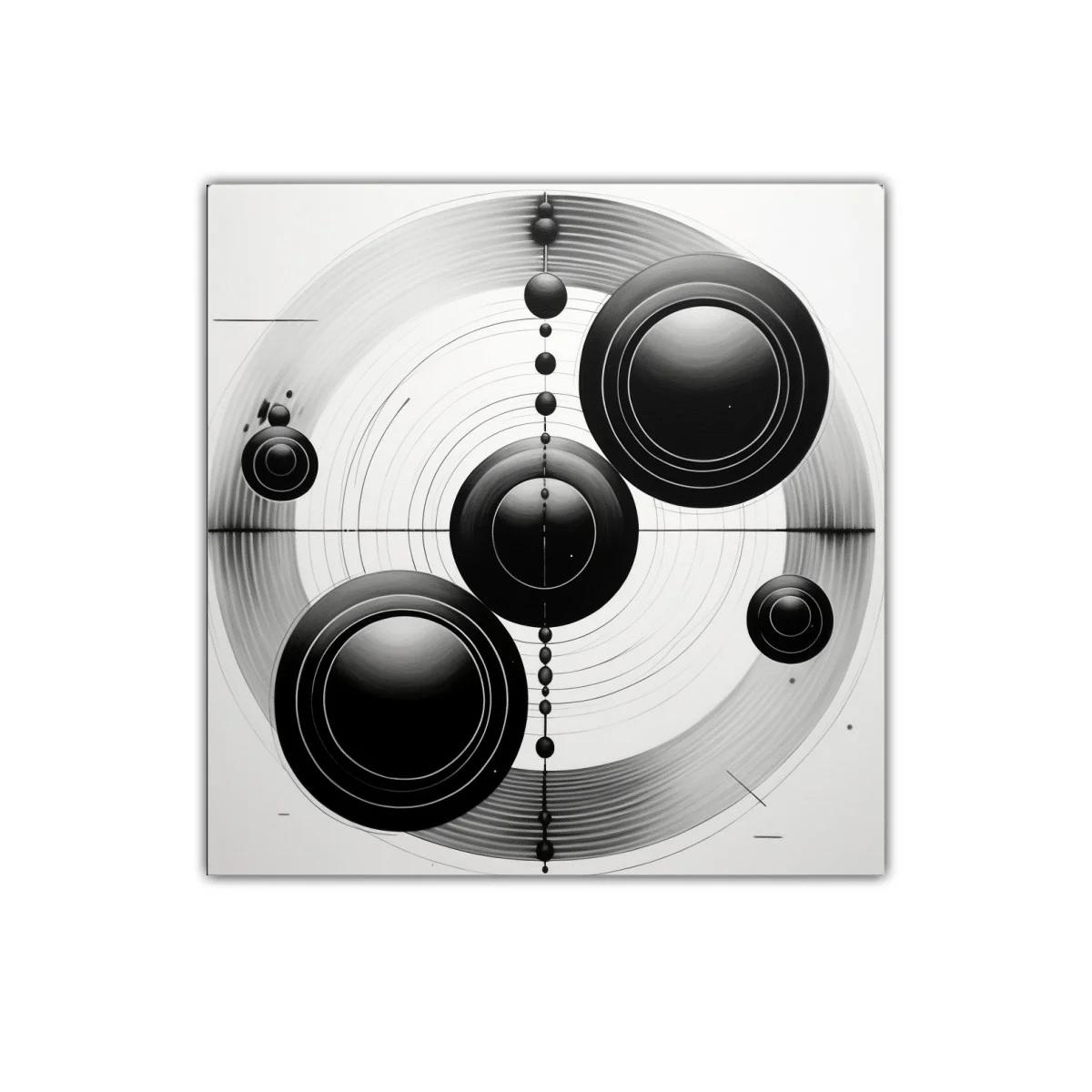 Cuadro monocromático con diseño geométrico circular moderno — imagen principal
