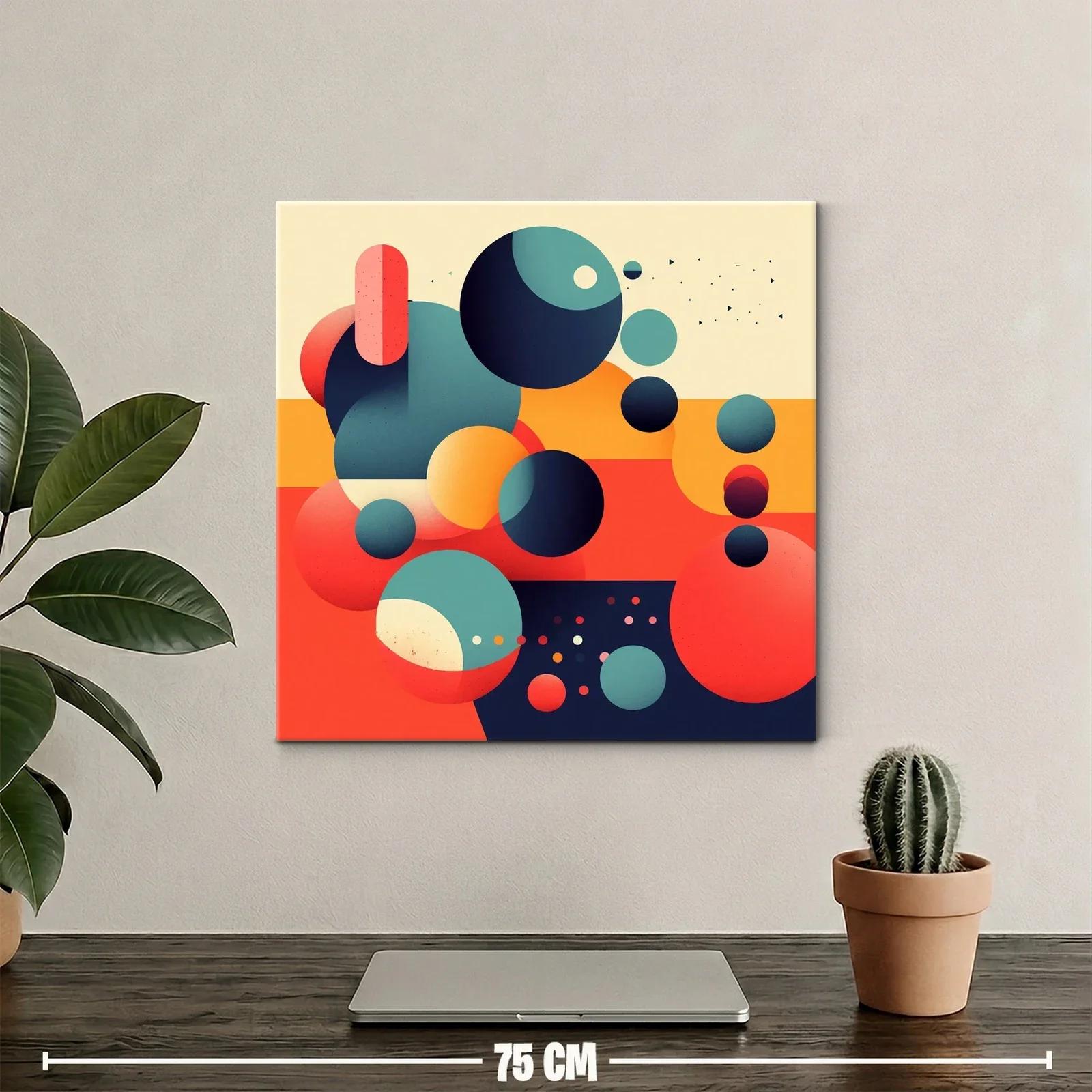 Composición abstracta con esferas en tonos cálidos y fríos — miniatura 2