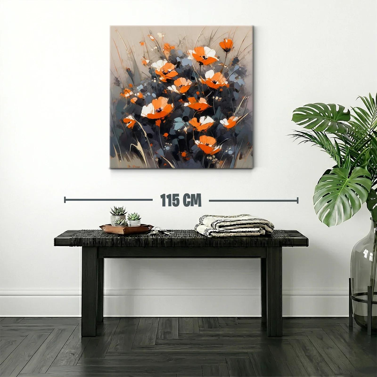 Flores naranjas y blancas con fondo gris elegante — miniatura 2