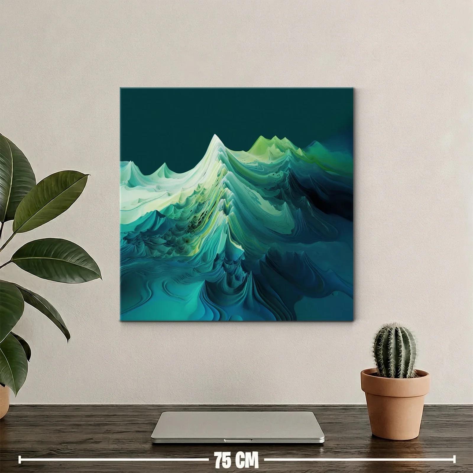 Paisaje abstracto en tonos verdes y azules profundos — miniatura 2