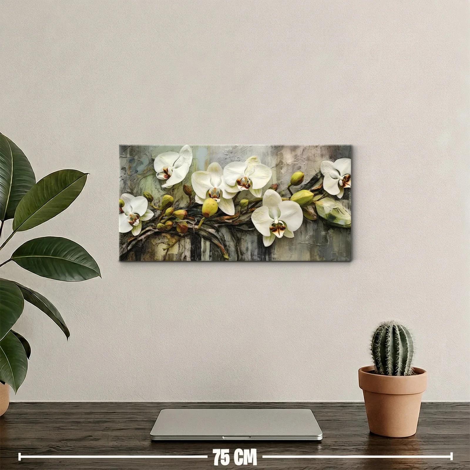 Cuadro orquídeas blancas con ramas entrelazadas — miniatura 2