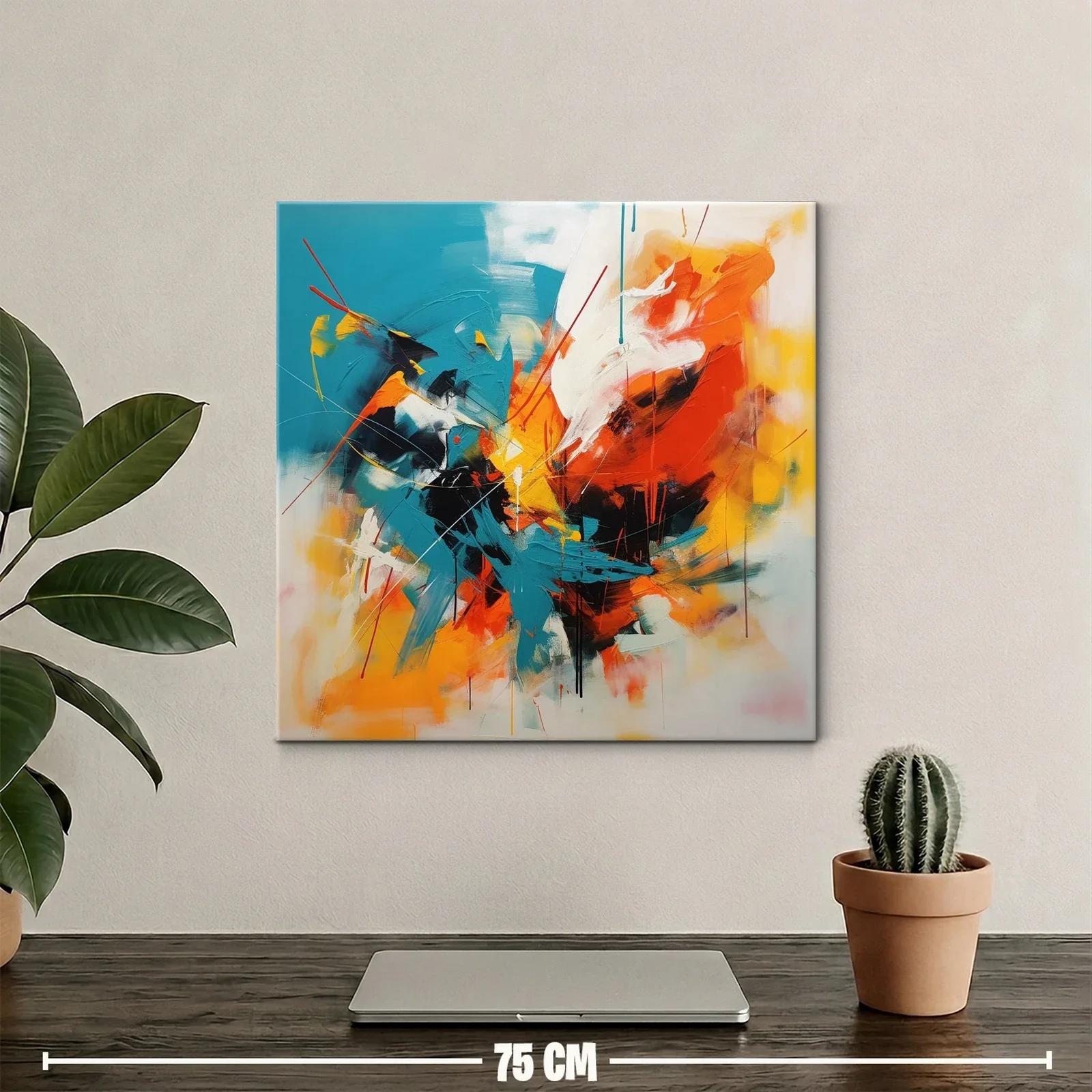 Cuadro abstracto vibrante con contrastes intensos y dinámicos — miniatura 2