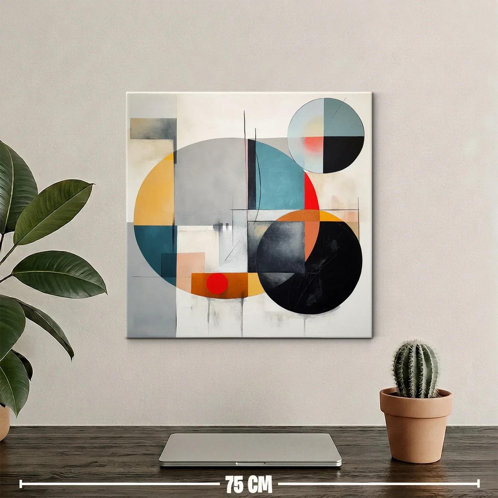 Composición geométrica con círculos y tonos cálidos y fríos — miniatura 2