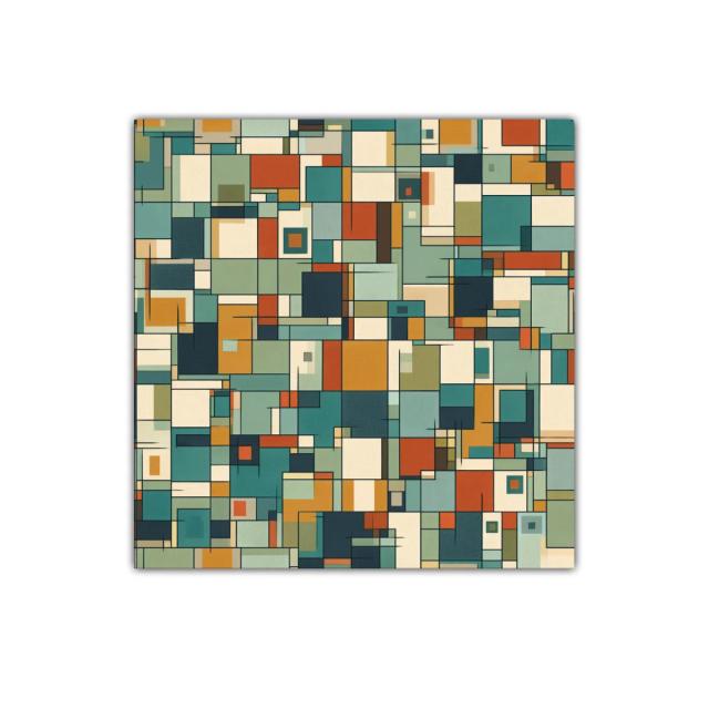 Composición de cuadrados y rectángulos en tonos otoñales