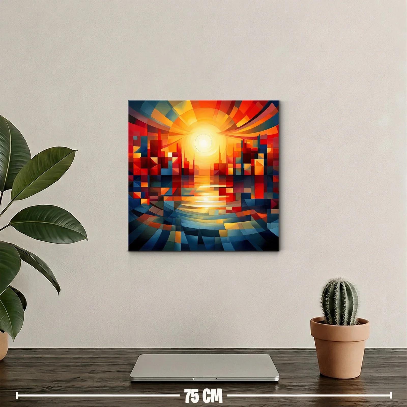 Atardecer abstracto con vibrantes formas geométricas — miniatura 2
