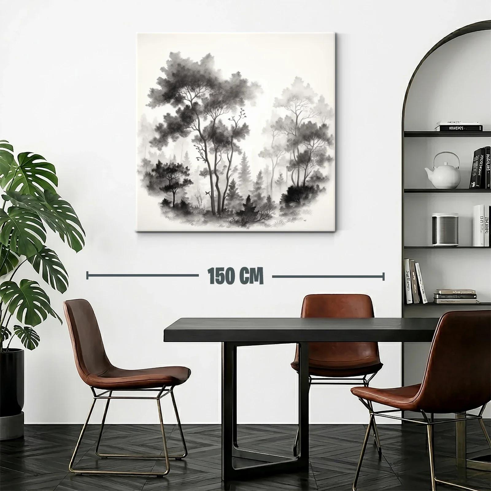 Bosque nebuloso en tonos grises para un ambiente sereno — miniatura 2