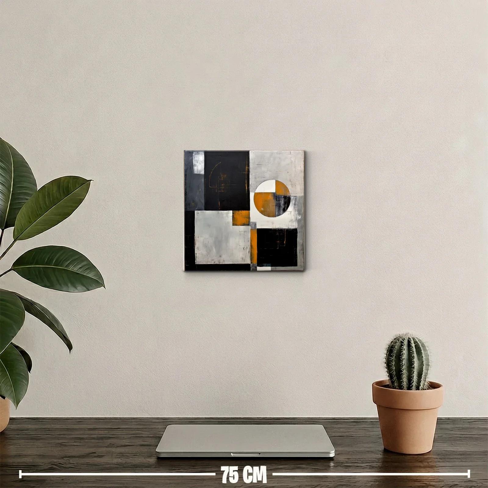 Composición geométrica con tonos negros y ocre — miniatura 2