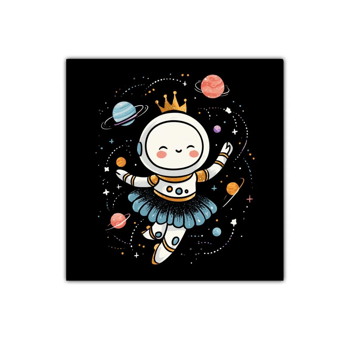 Astronauta bailarín en galaxia colorida y divertida — imagen principal