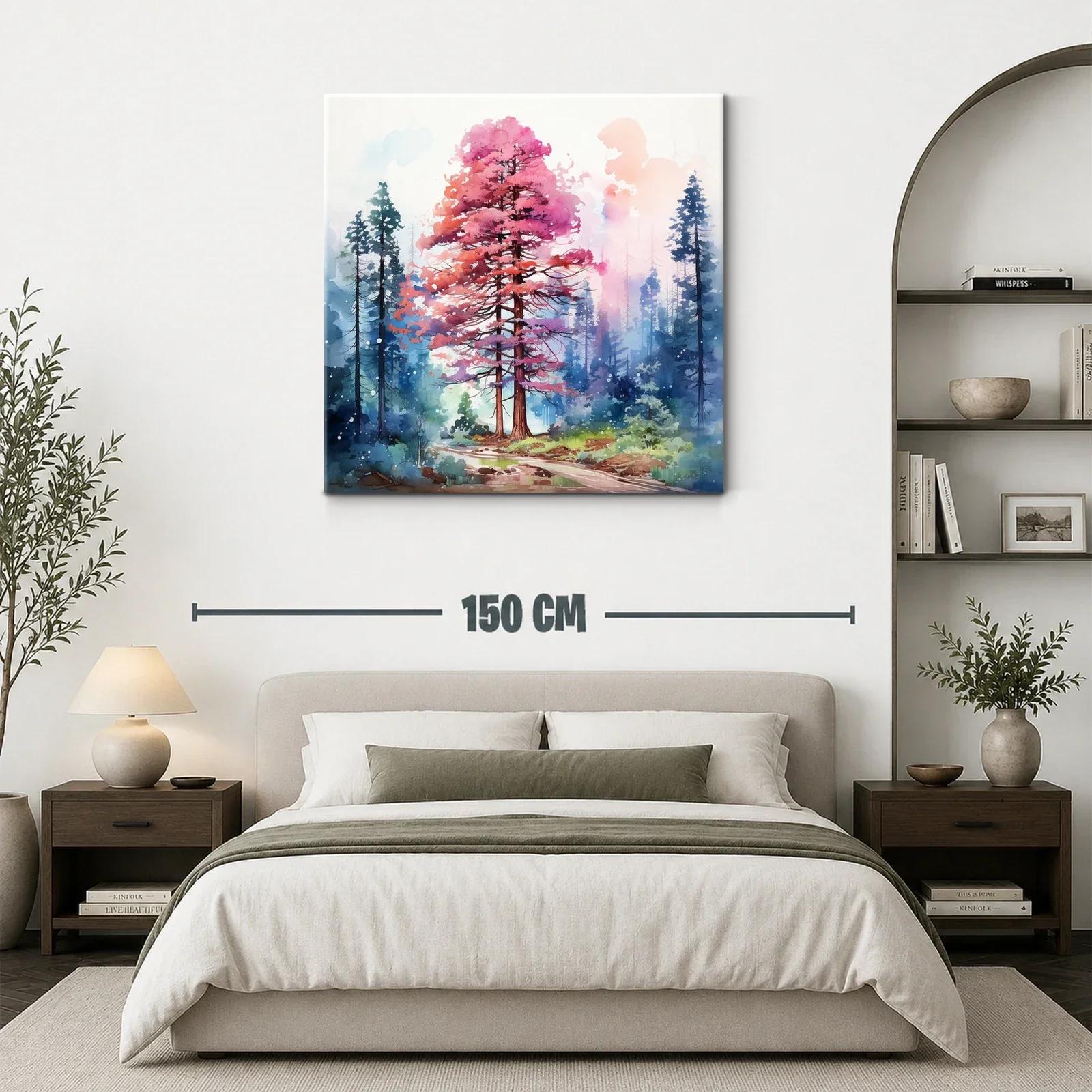 Bosque onírico con árboles en tonos rosas y azules — miniatura 3