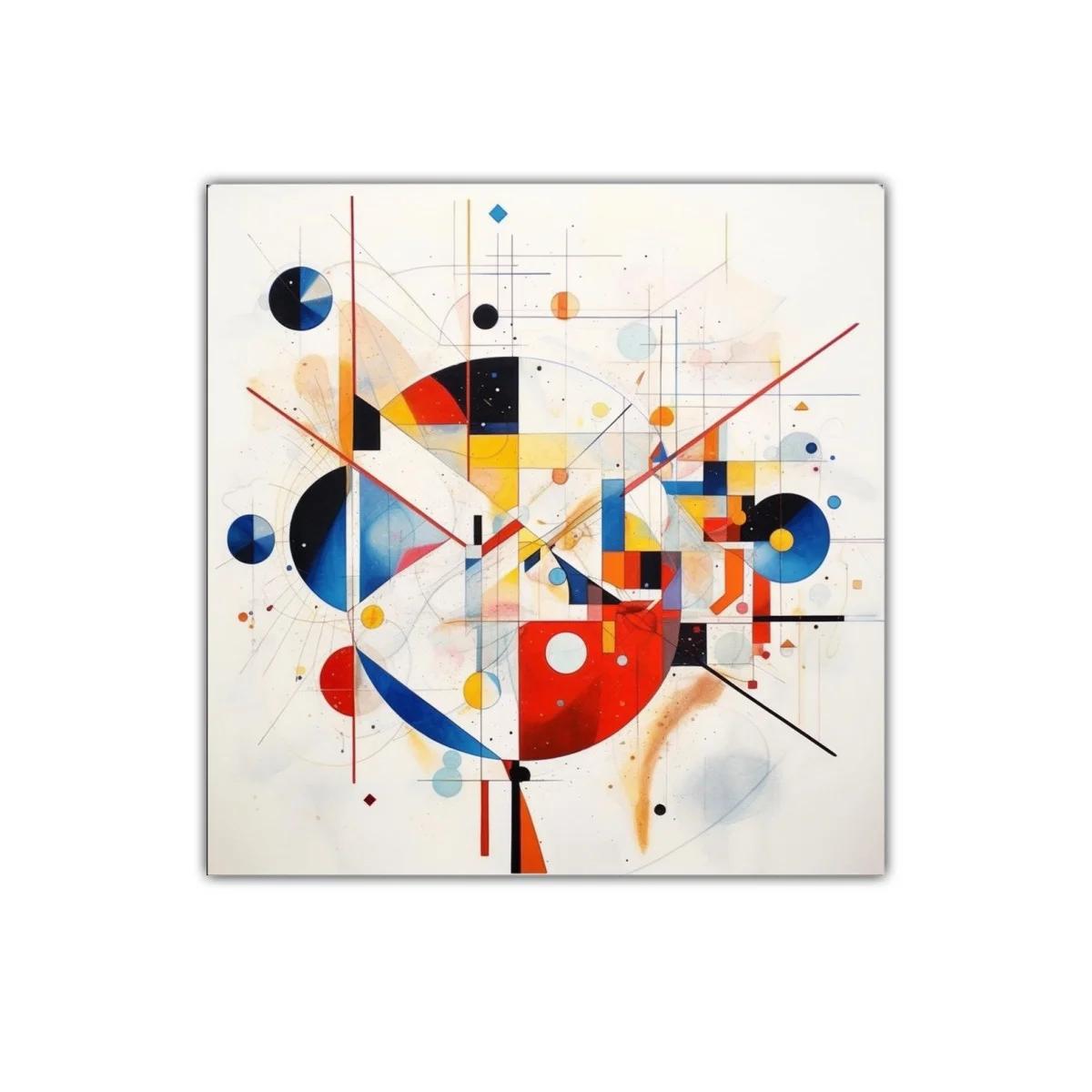 Cuadro decorativo con arte abstracto de formas geométricas coloridas