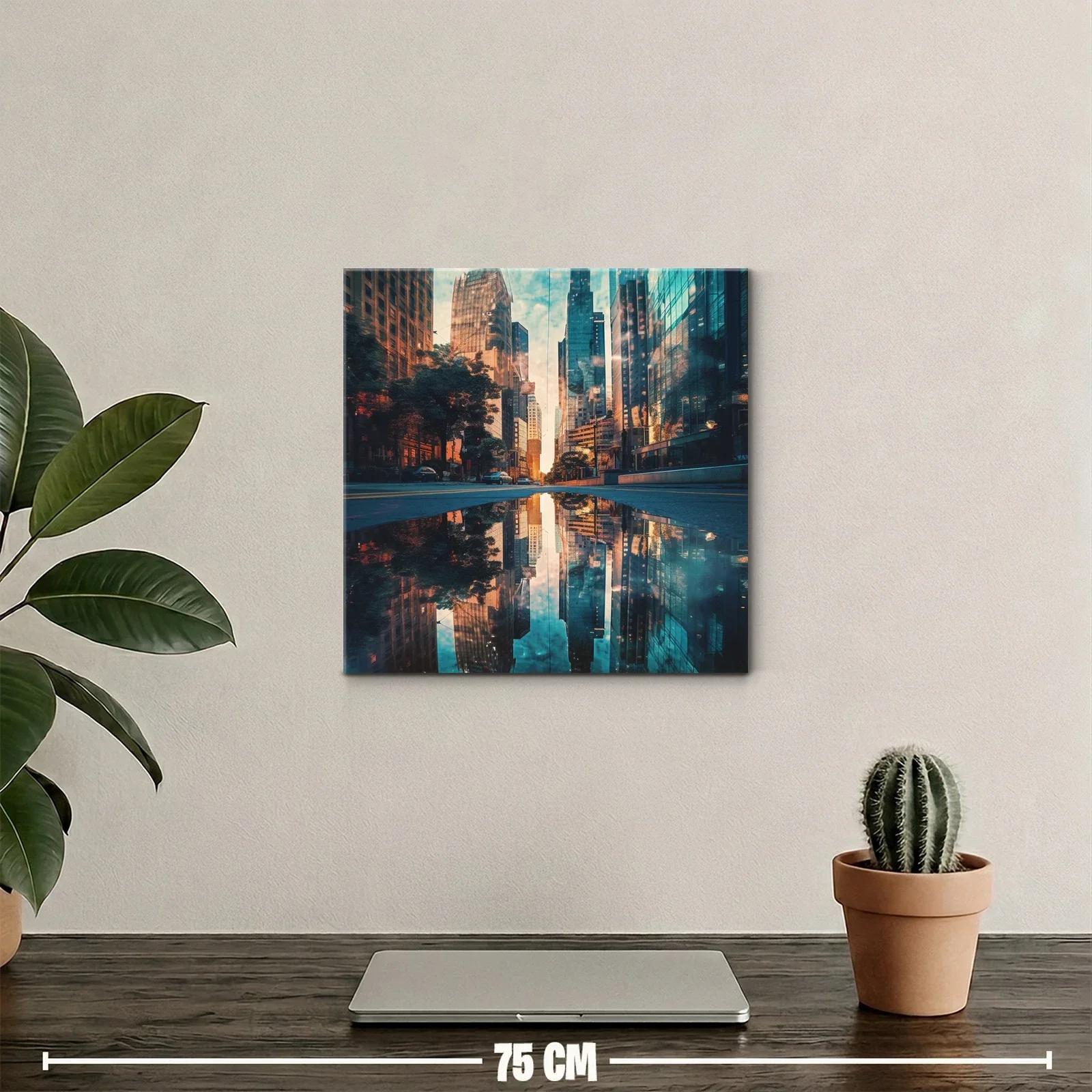 Reflejo urbano en atardecer vibrante y moderno — miniatura 2