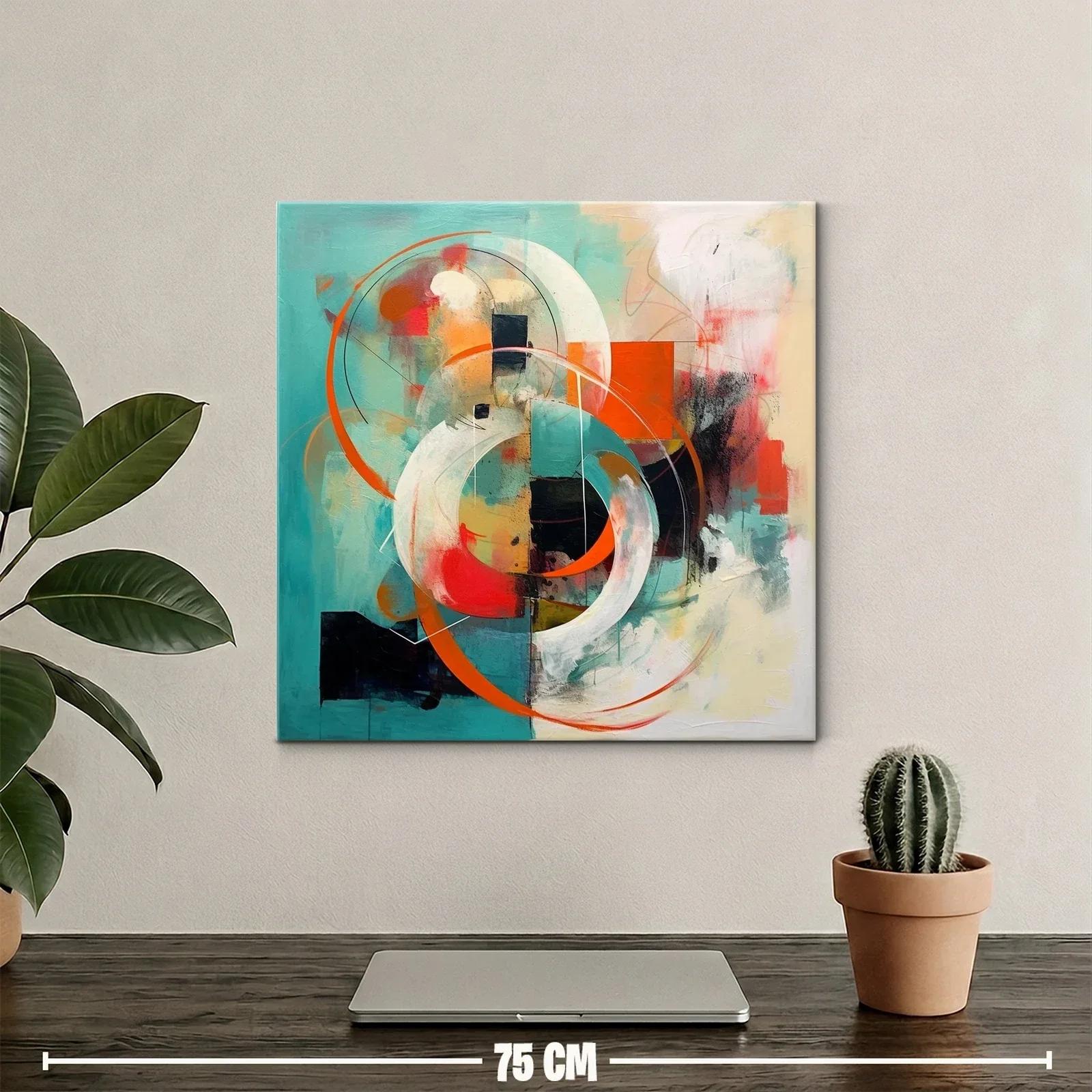 Composición abstracta con vibrantes círculos y tonos cálidos — miniatura 2