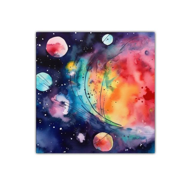 Universo colorido con planetas en vibrante armonía cósmica