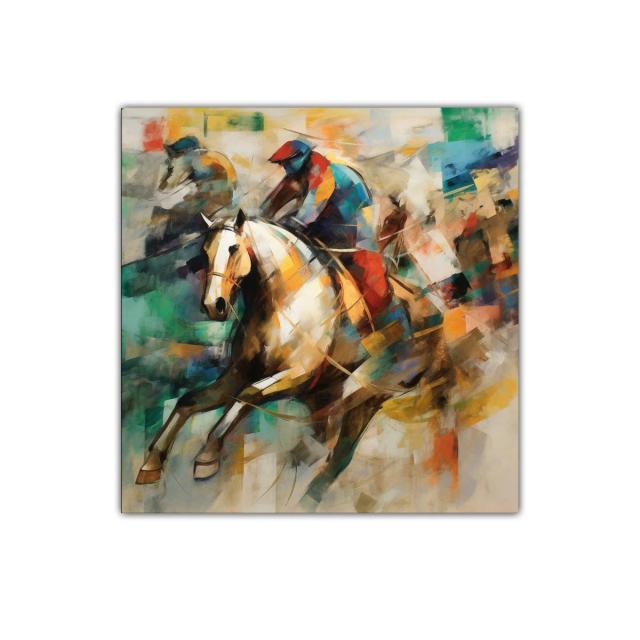 Carrera de caballos llena de energía y movimiento vibrante