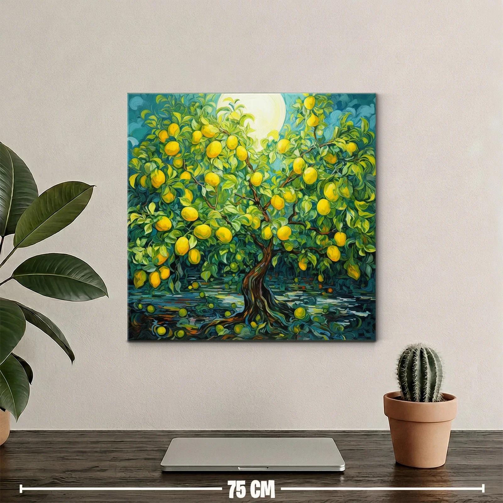 Cuadro árbol frutal con limones amarillos vibrantes — miniatura 2