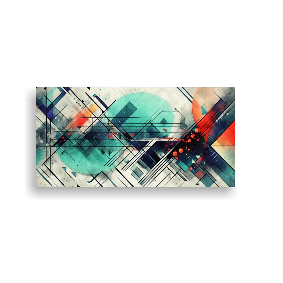 Cuadro abstracto geométrico con líneas diagonales y rectángulos — imagen principal