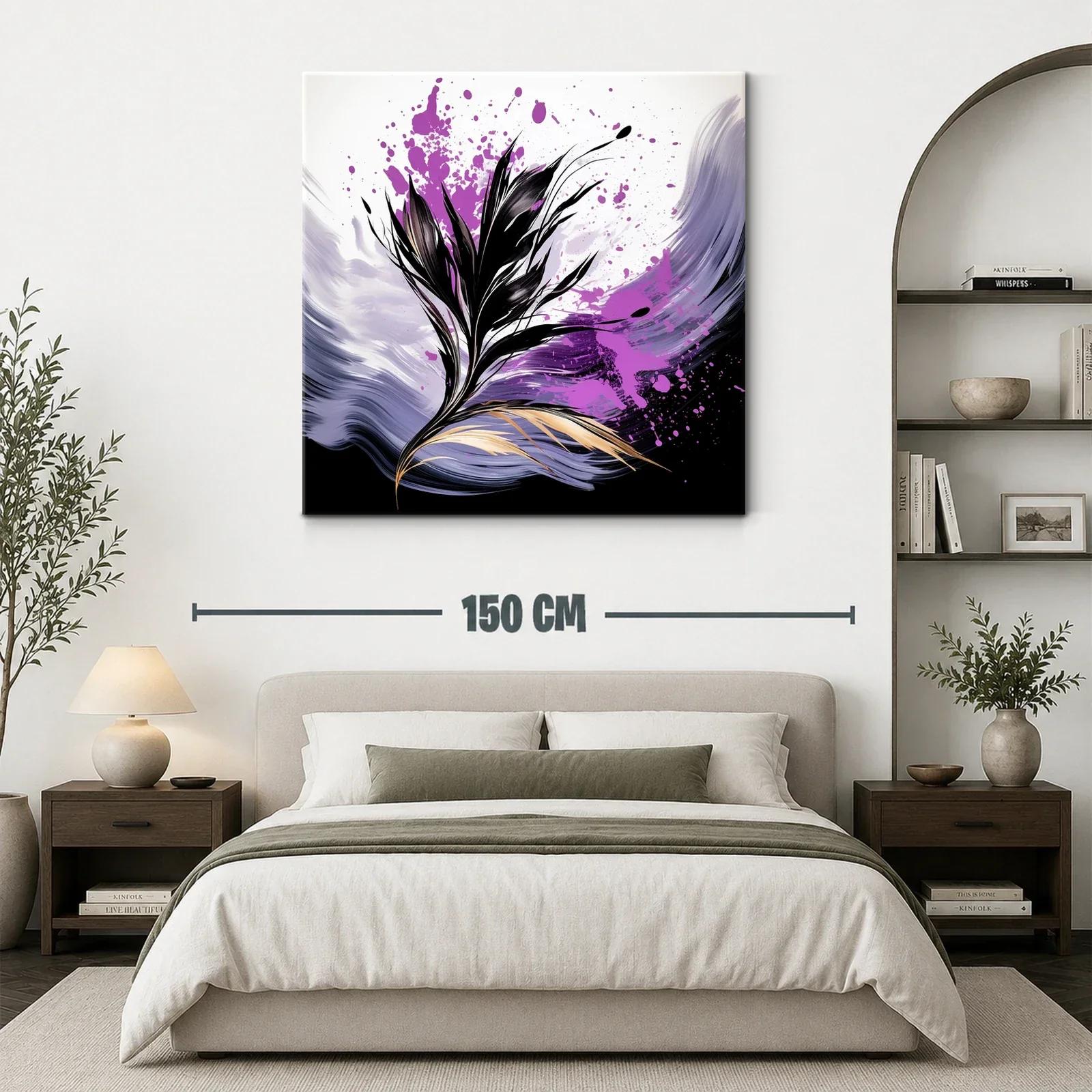 Elegancia floral con dinamismo en tonos púrpura y negro — miniatura 3