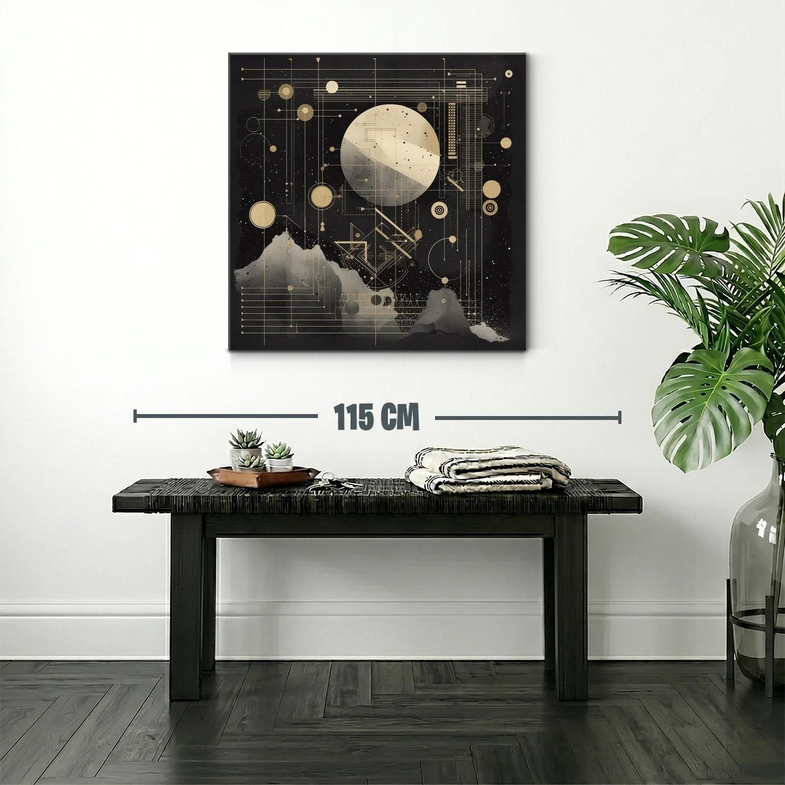 Composición abstracta con formas geométricas y luna estilizada — miniatura 2