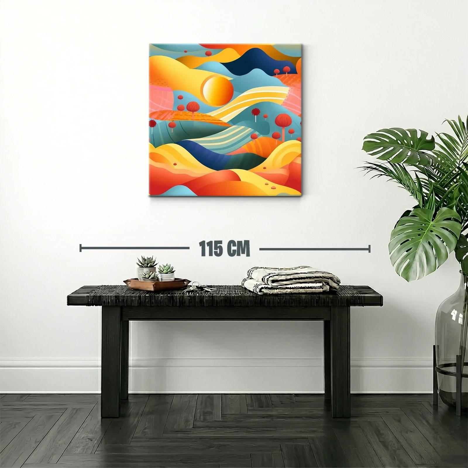 Paisaje abstracto en ondas cálidas y tonos vibrantes — miniatura 2