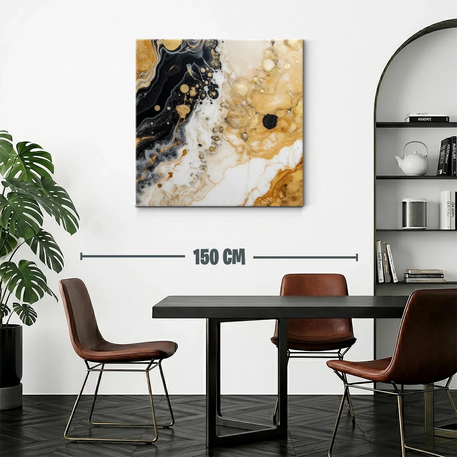 Arte abstracto de vetas doradas y contrastes intensos — miniatura 2