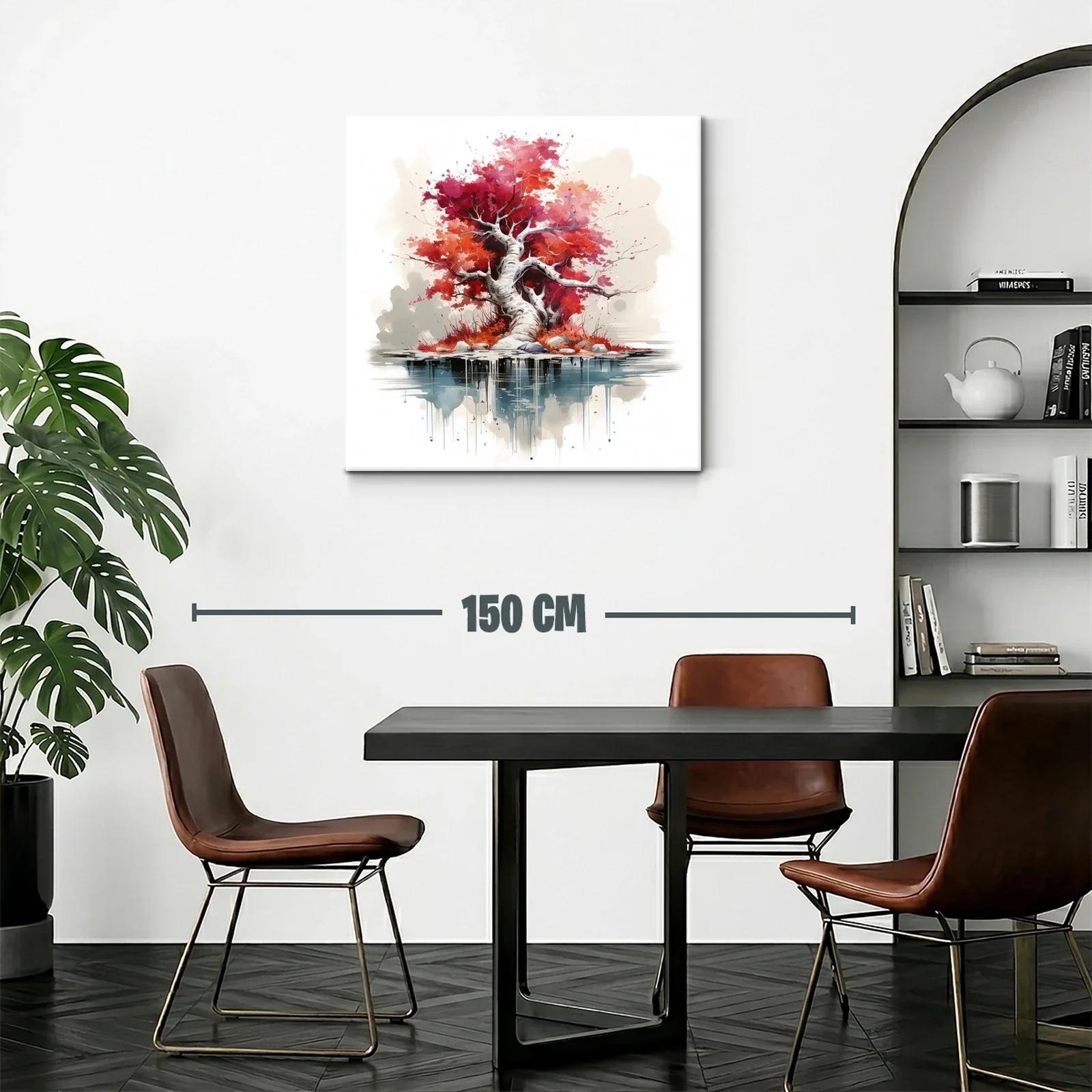 Árbol de otoño con reflejo en agua llamativo y sereno — miniatura 2