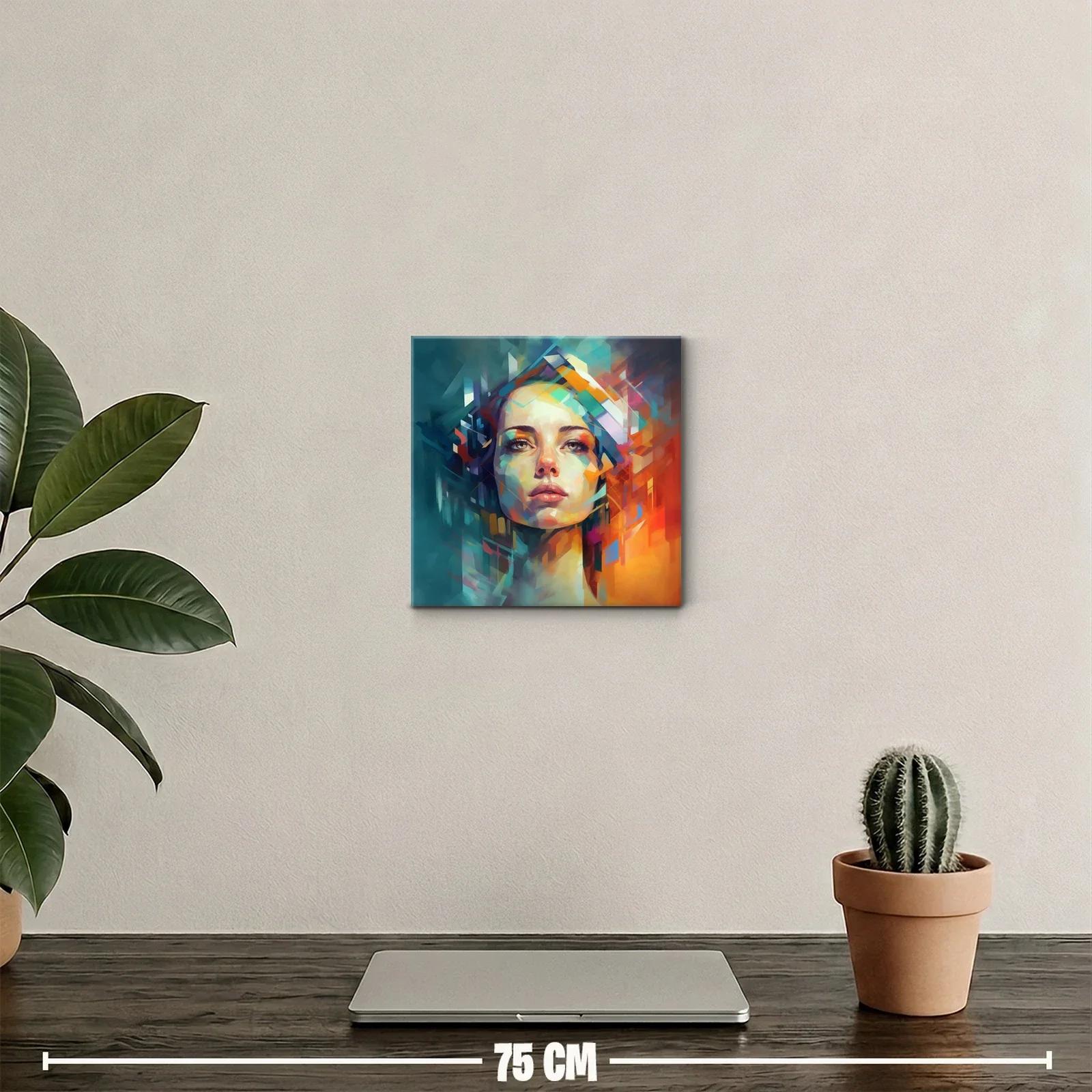 Rostro femenino con colores vibrantes y formas geométricas — miniatura 2