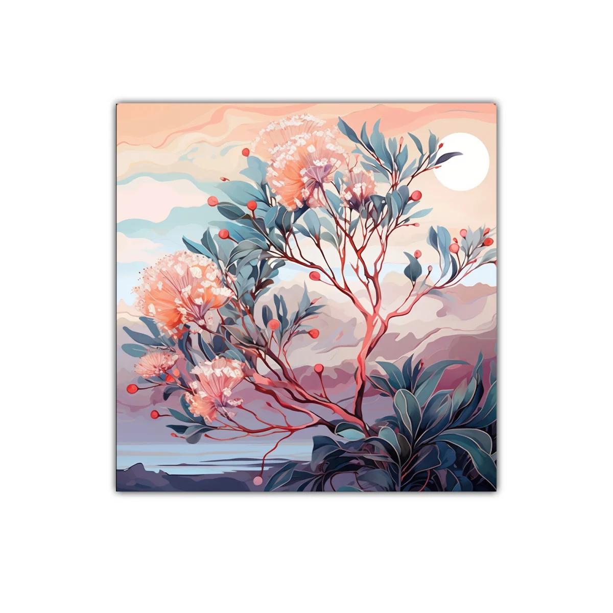 Cuadro decorativo con ramo floral en tonos suaves y cálidos — imagen principal