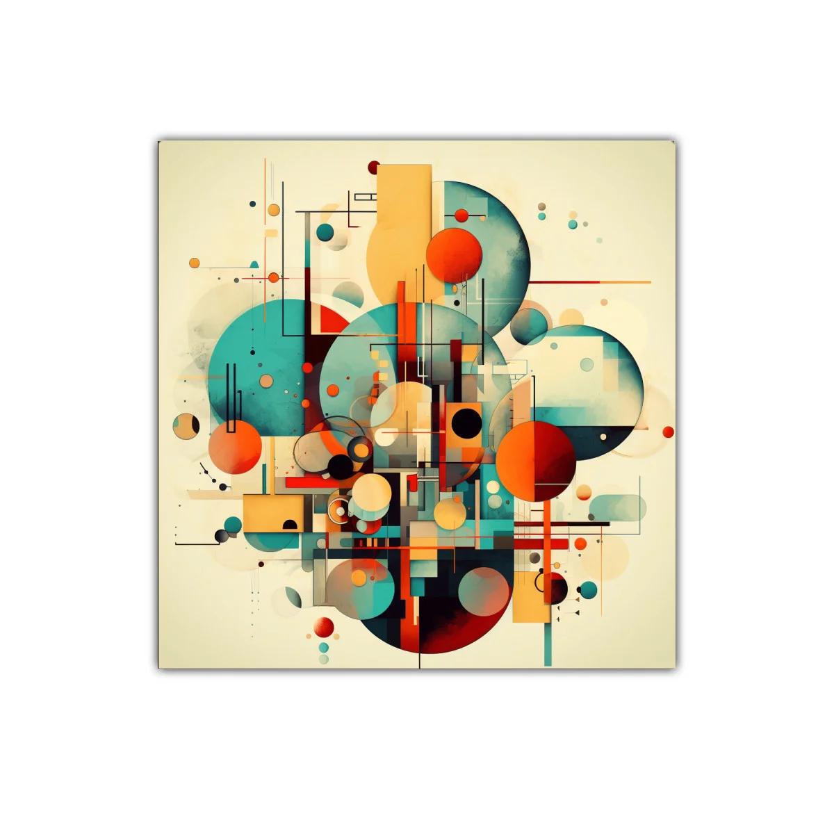 Composición abstracta con formas geométricas y colores vivos — imagen principal