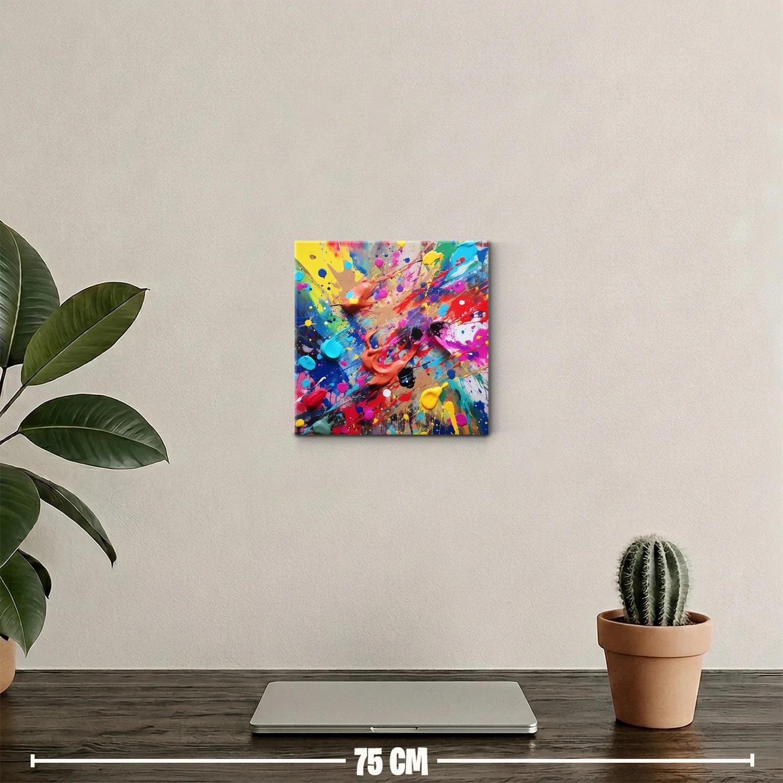 Cuadro abstracto explosión de colores vibrantes y expresivos — miniatura 2