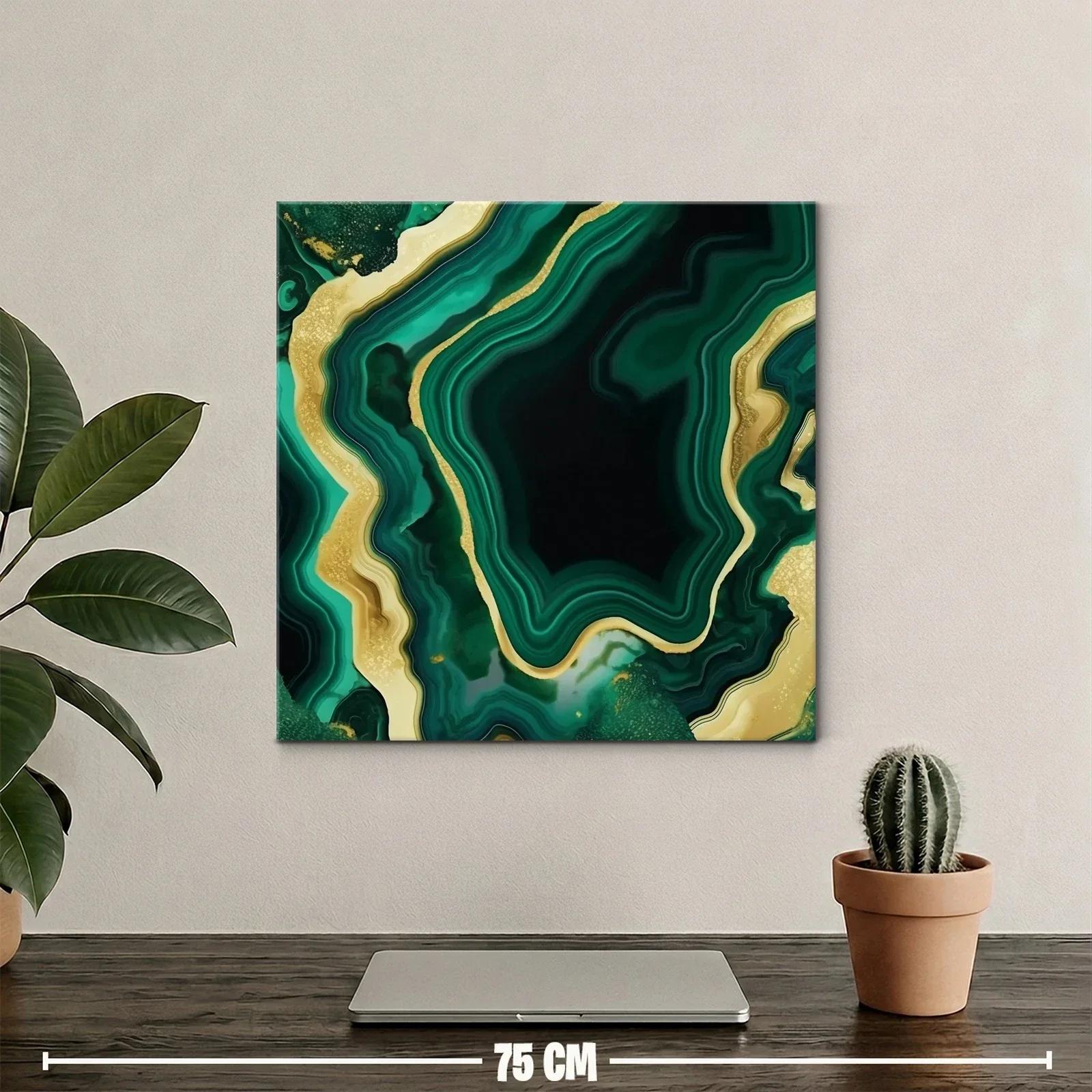 Diseño abstracto en tonos verdes con detalles dorados — miniatura 2
