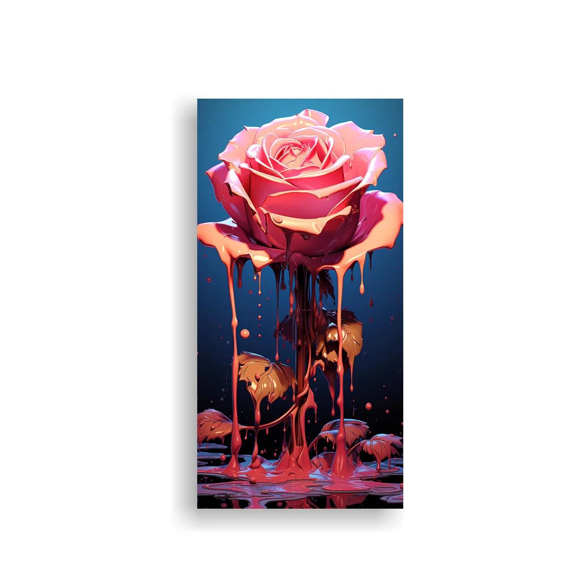 Cuadro rosa rosada goteando pintura