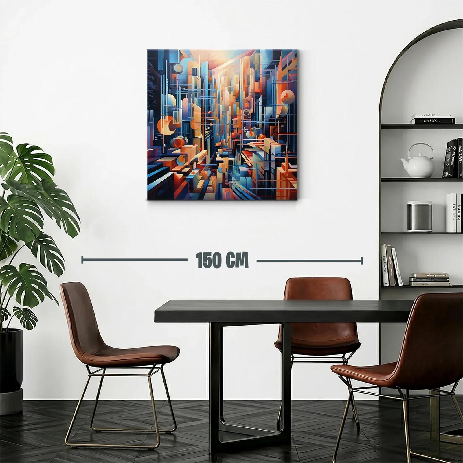 Composición urbana con formas geométricas y líneas dinámicas — miniatura 2