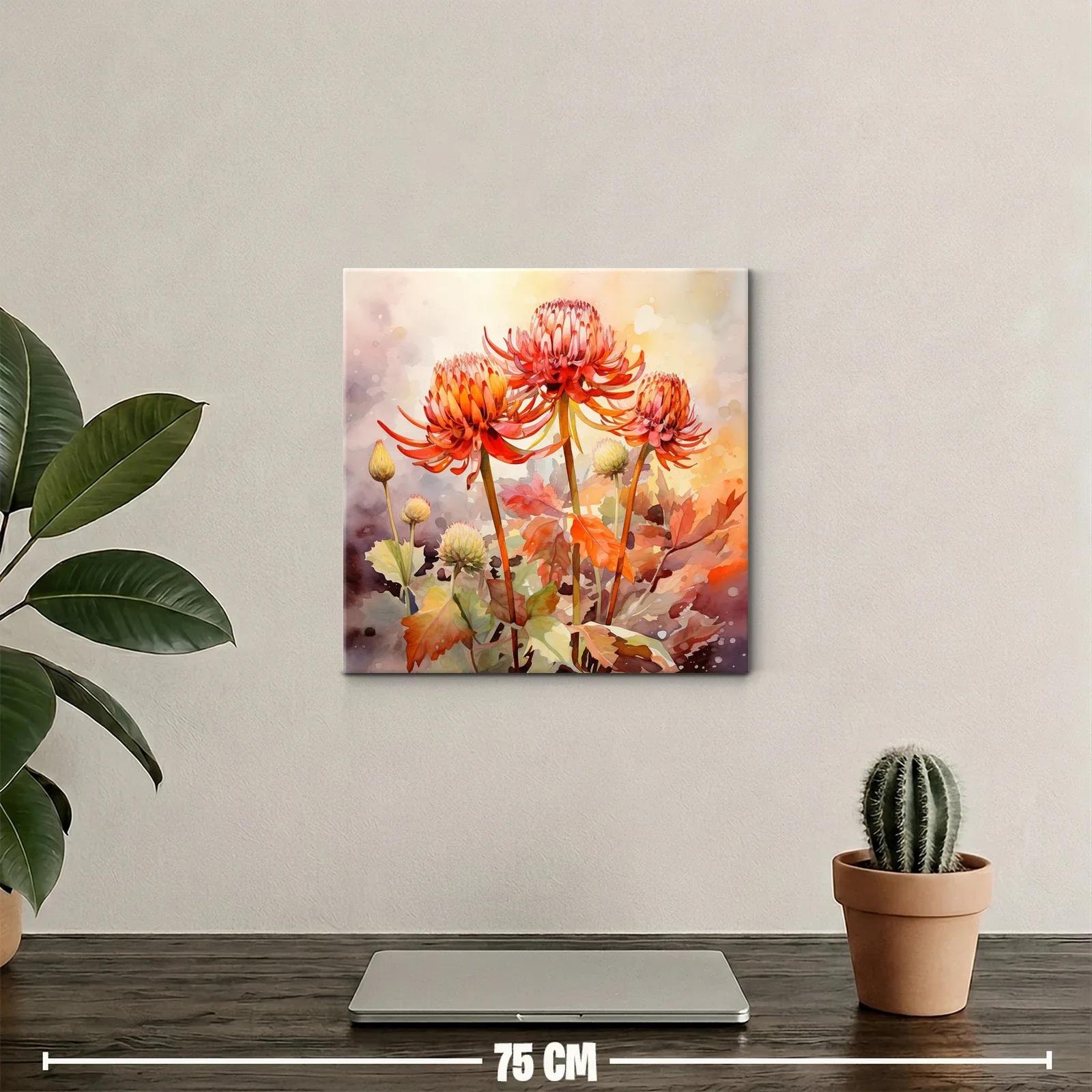 Cuadro floral con tonos cálidos y detalle delicado — miniatura 2
