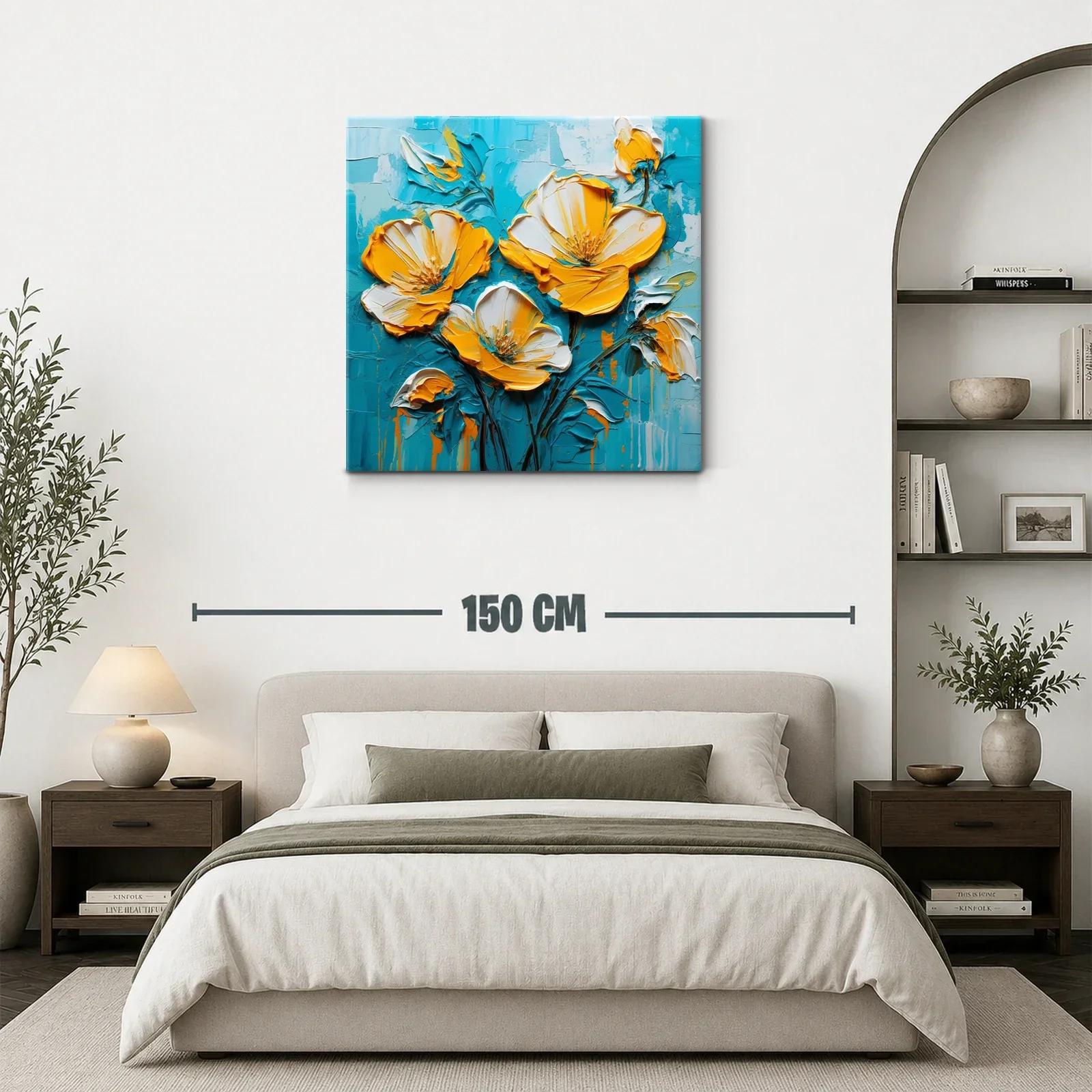 Flores vibrantes en tonos amarillos y azules equilibrados — miniatura 3