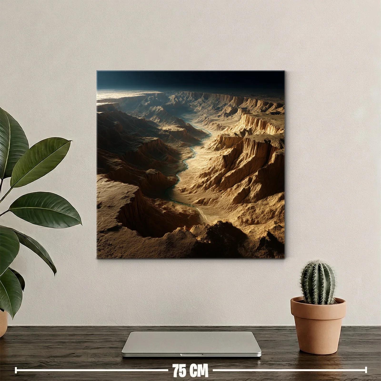Paisaje de cañón iluminado por luz cálida y sombras profundas — miniatura 2