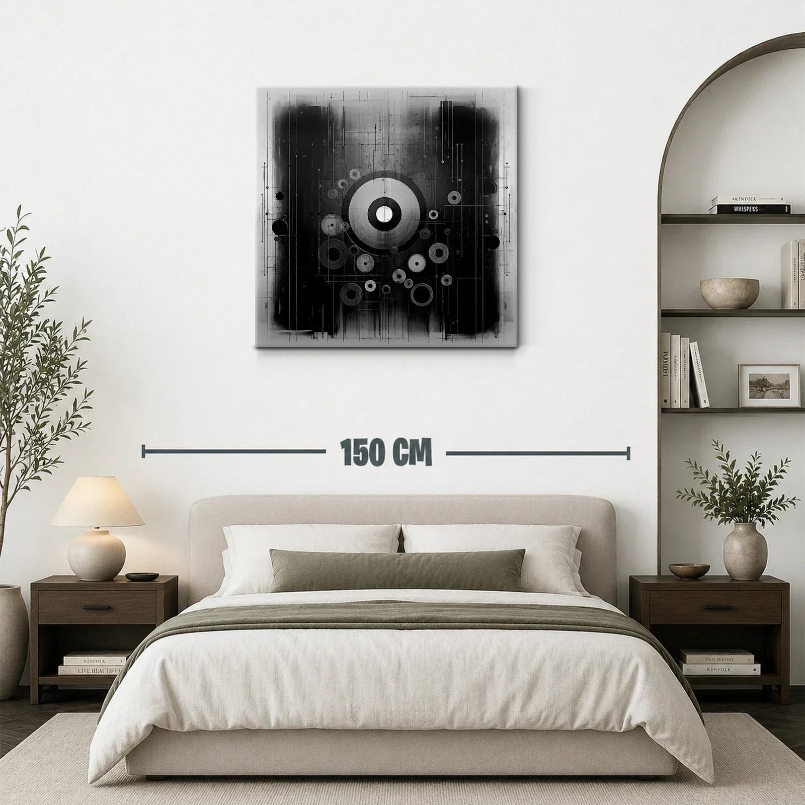 Composición abstracta con círculos y líneas en blanco y negro — miniatura 3