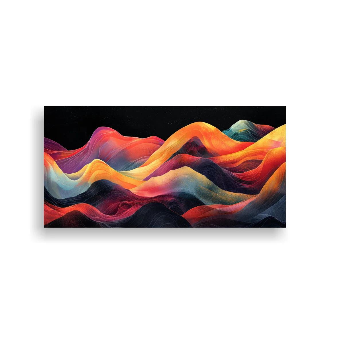 Cuadro ondas abstractas multicolor con transparencias