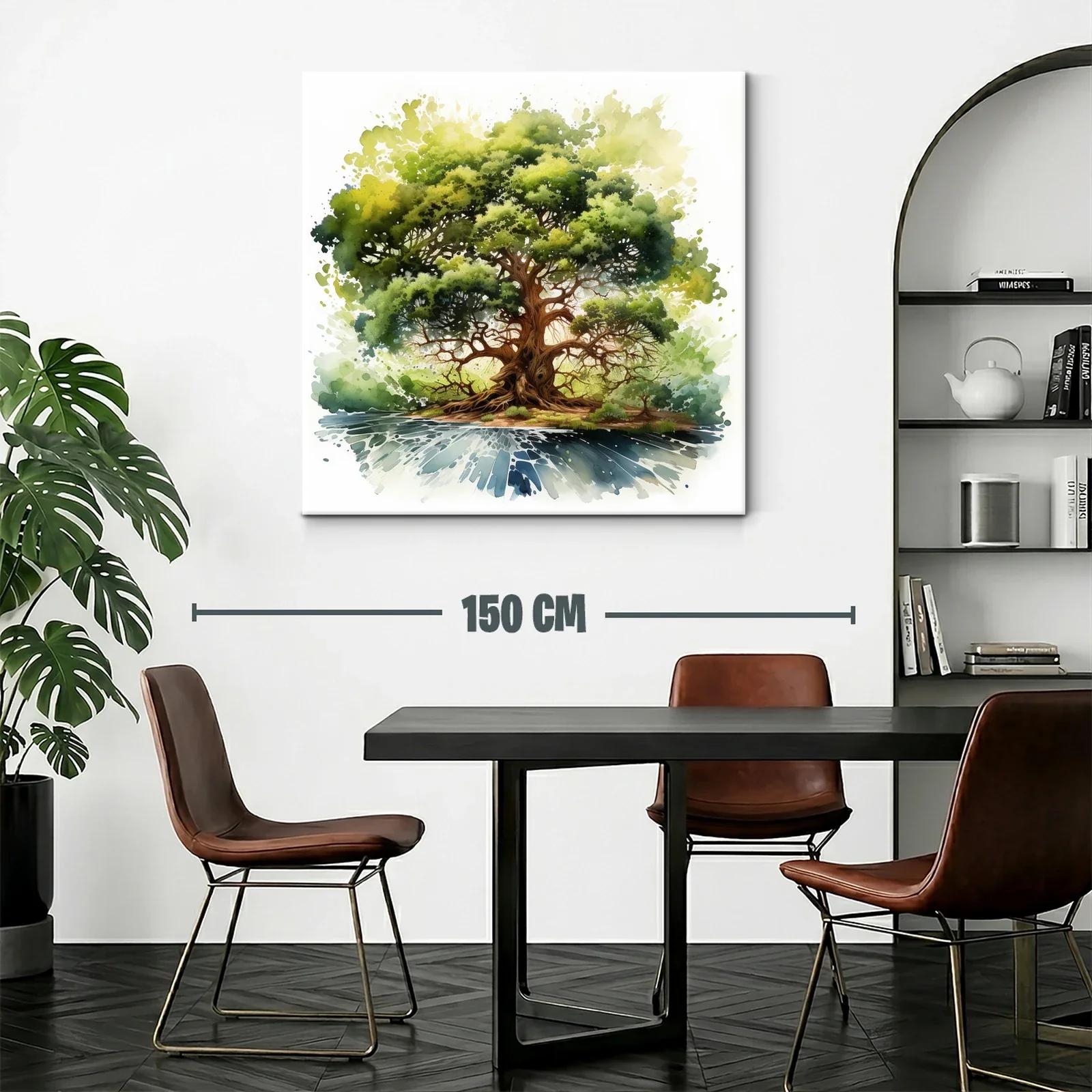 Impresionante árbol frondoso con reflejo en agua serena — miniatura 2