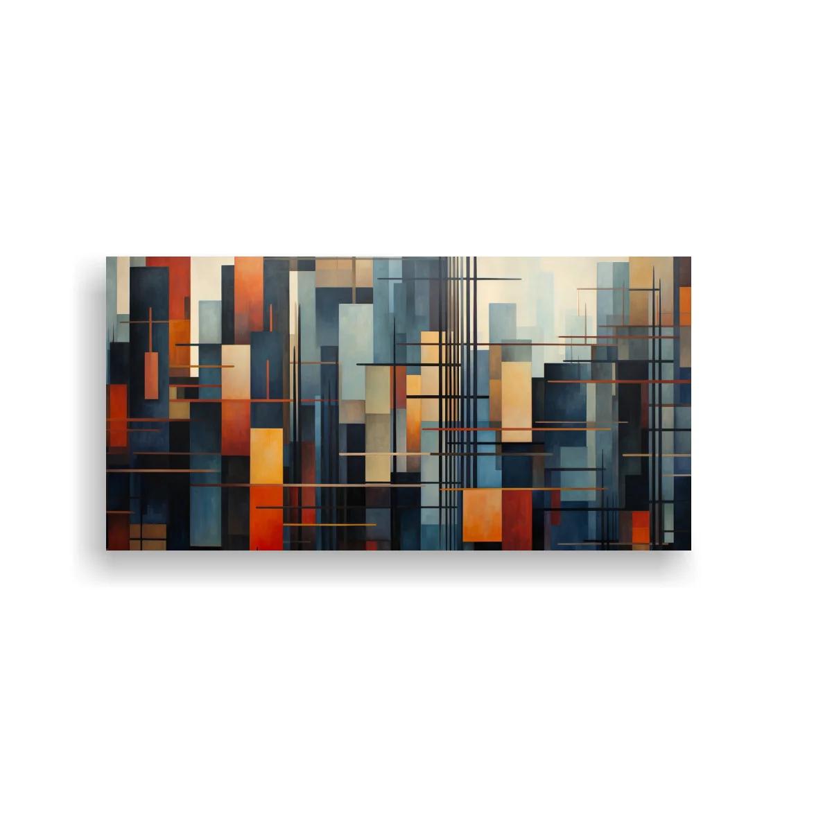 Cuadro composición geométrica abstracta en mosaico urbano