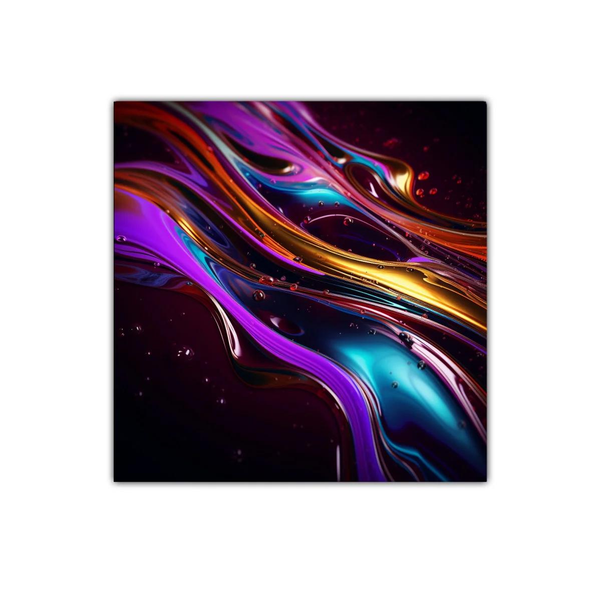 Cuadro decorativo con ondas fluidas en vibrantes colores