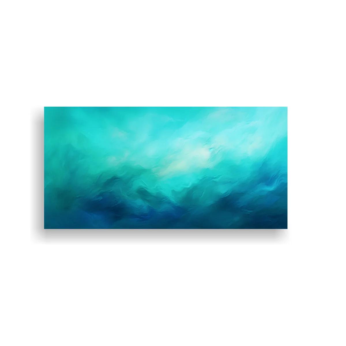 Cuadro abstracción de agua turquesa panorámica