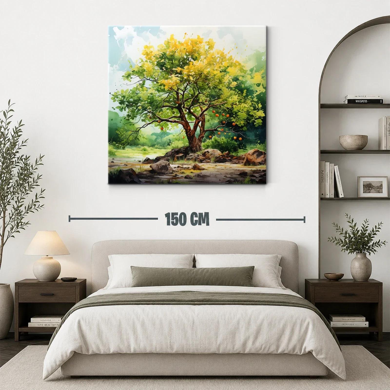Árbol frutal lleno de vida en paisaje natural sereno — miniatura 3