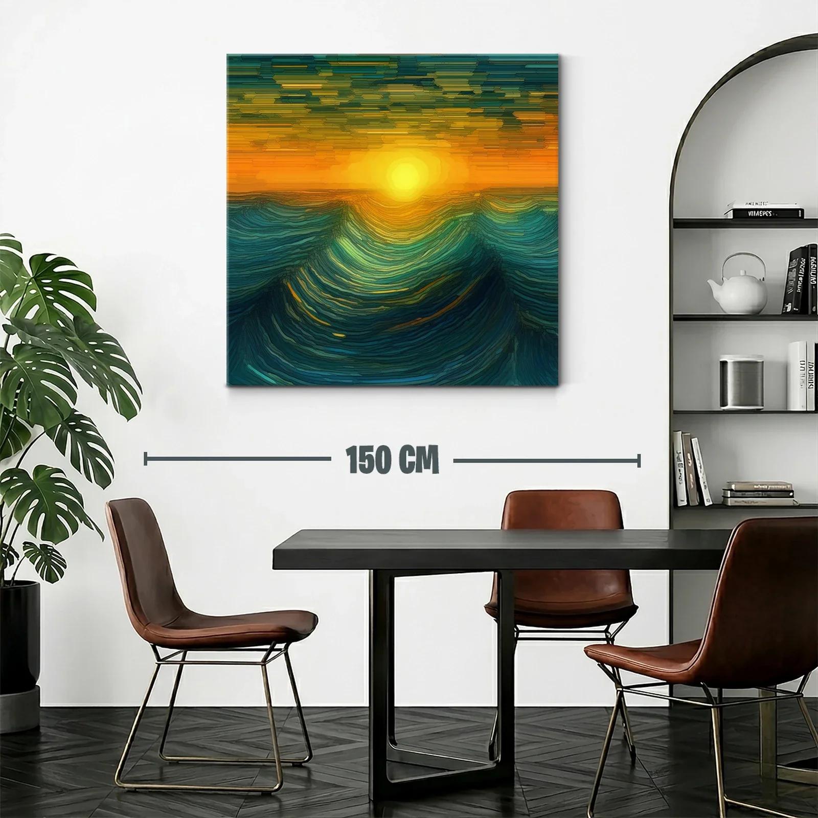 Inspirador atardecer con ondas marinas en tonos cálidos — miniatura 2