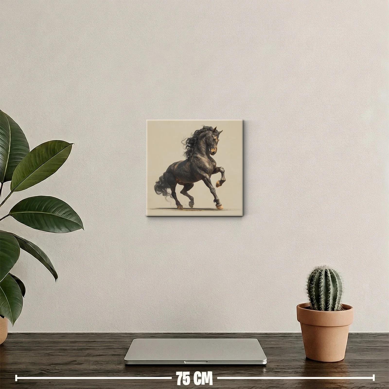 Caballo negro explosivo en movimiento elegante — miniatura 2
