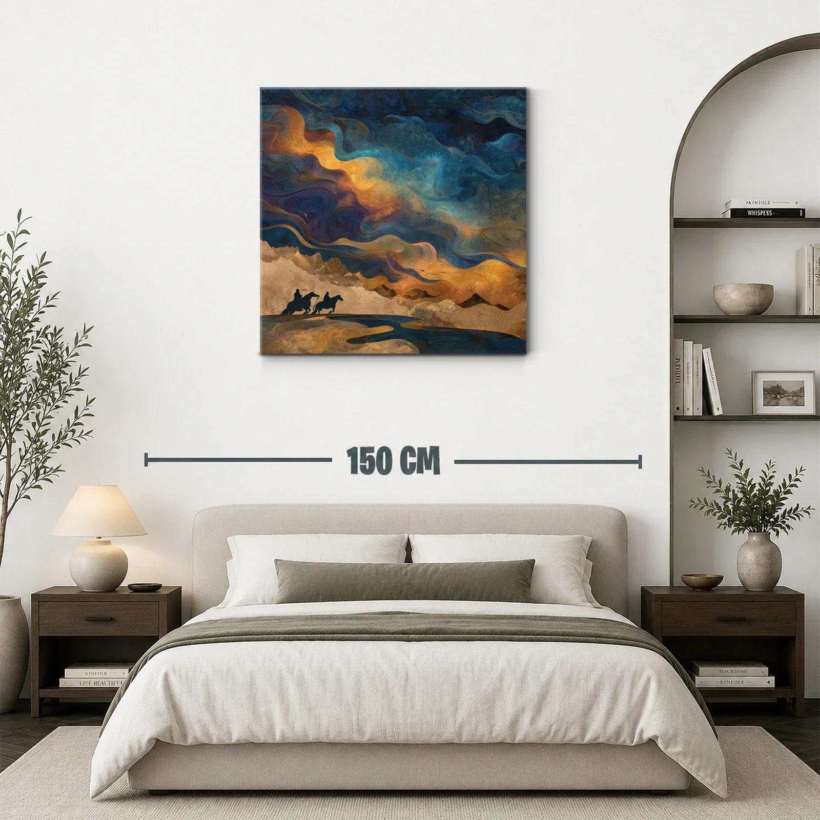 Paisaje onírico con jinetes bajo un cielo vibrante — miniatura 3